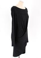 Donna Karan Black Speckled Twist Dress
