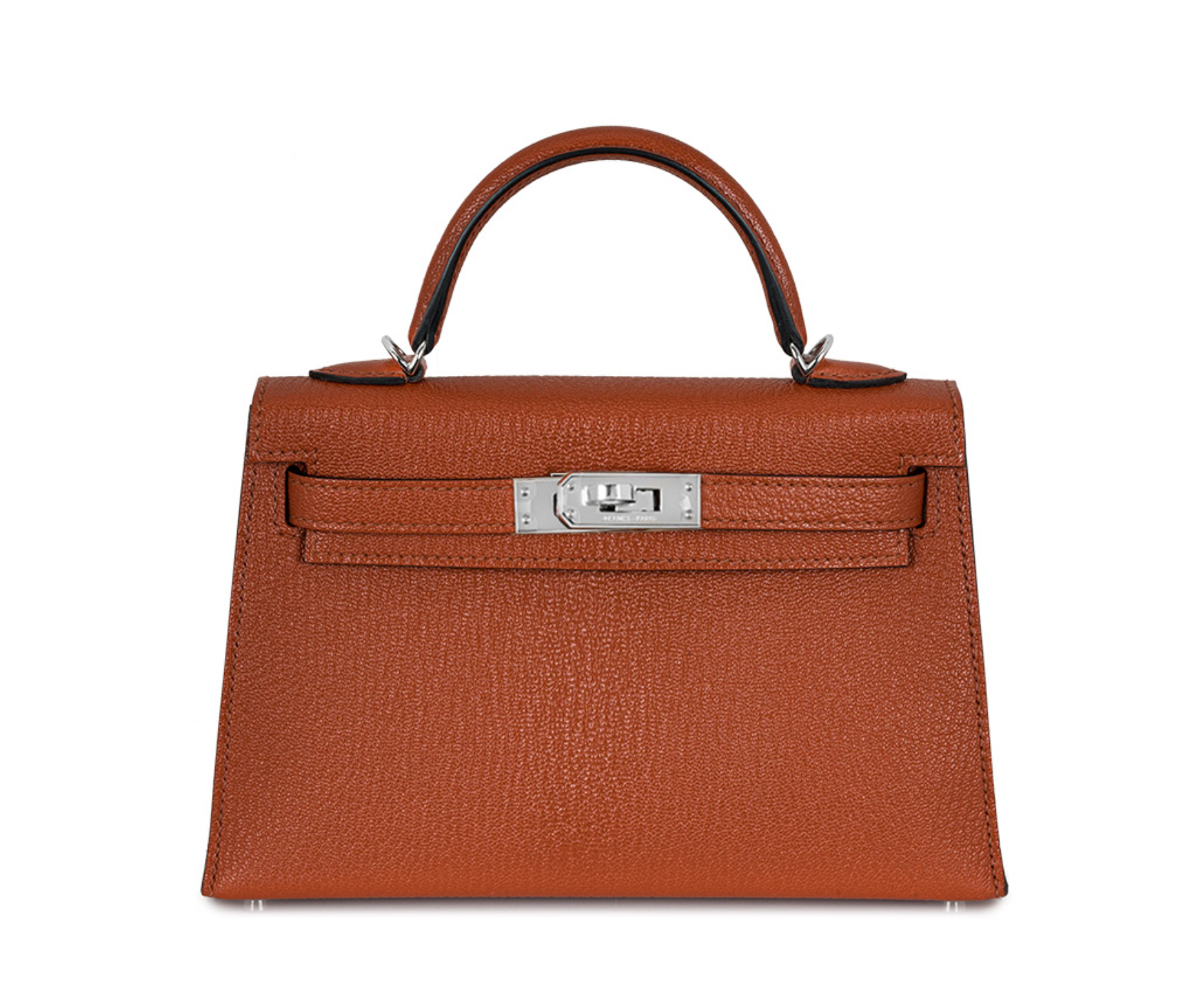 Hermès Cuivre Chèvre Mysore Leather Mini Kelly with Palladium Hardware