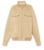 Miu Miu Beige Cotton Bomber Jacket