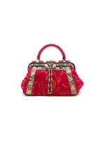 Vintage Embellished Pink Lace and Snake Skin Handbag