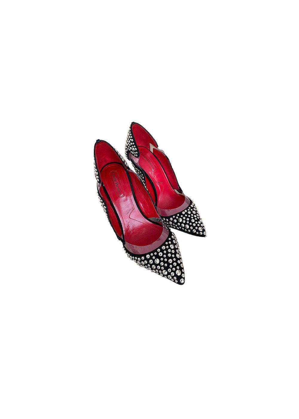 Suede Studded Pumps