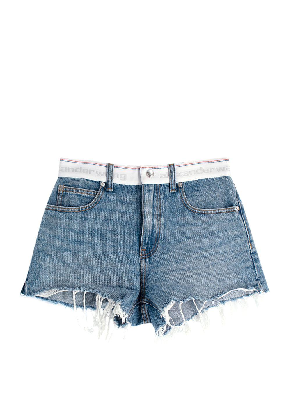 Alexander Wang Denim Shorts with Branded Waistband