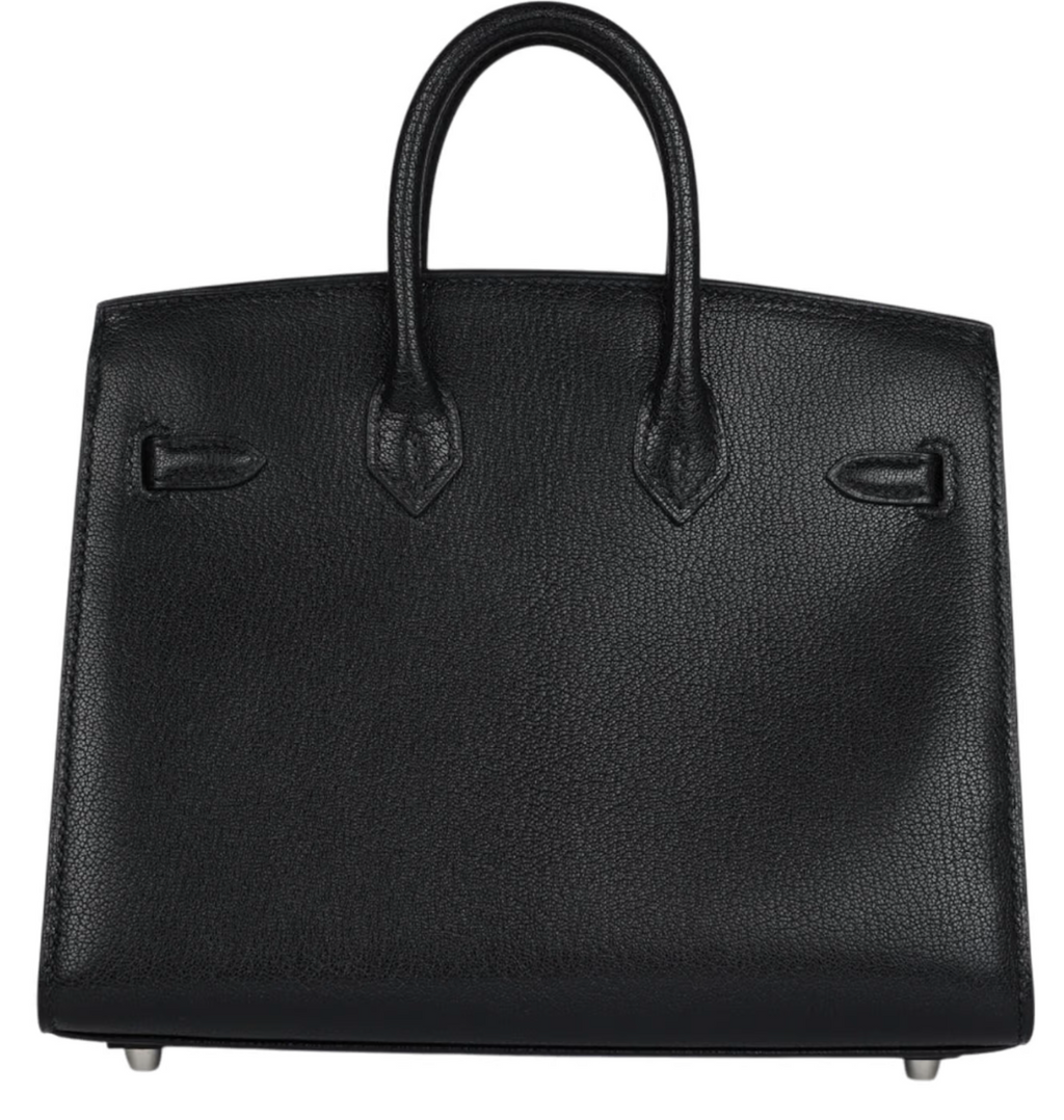 Hermès Birkin 20 Sellier "Bouclerie Moderne Casaque" Chèvre Chamkila Noir with Palladium Hardware