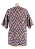M Missoni Metallic Multicolor Zigzag Patterned Knit Top