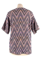 M Missoni Metallic Multicolor Zigzag Patterned Knit Top