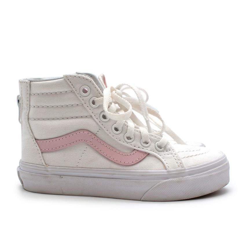 Vans White and Pink High Top Zipped Trainers