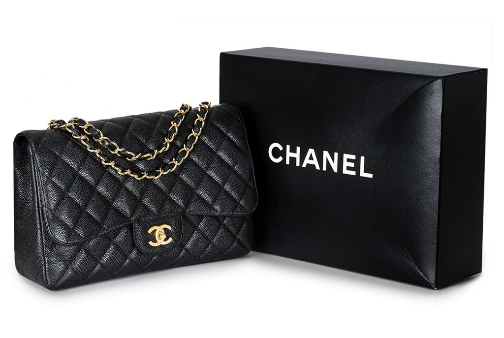 Chanel Black Caviar Jumbo Classic Single Flap Bag