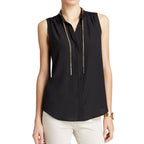 Michael Michael Kors Black Silk Eyelet Top