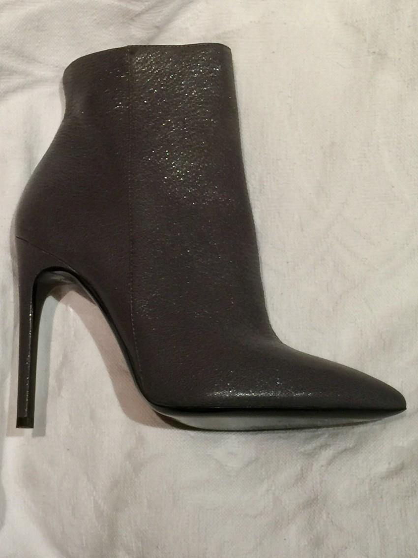 Pollini Metallic Leather Ankle Boots