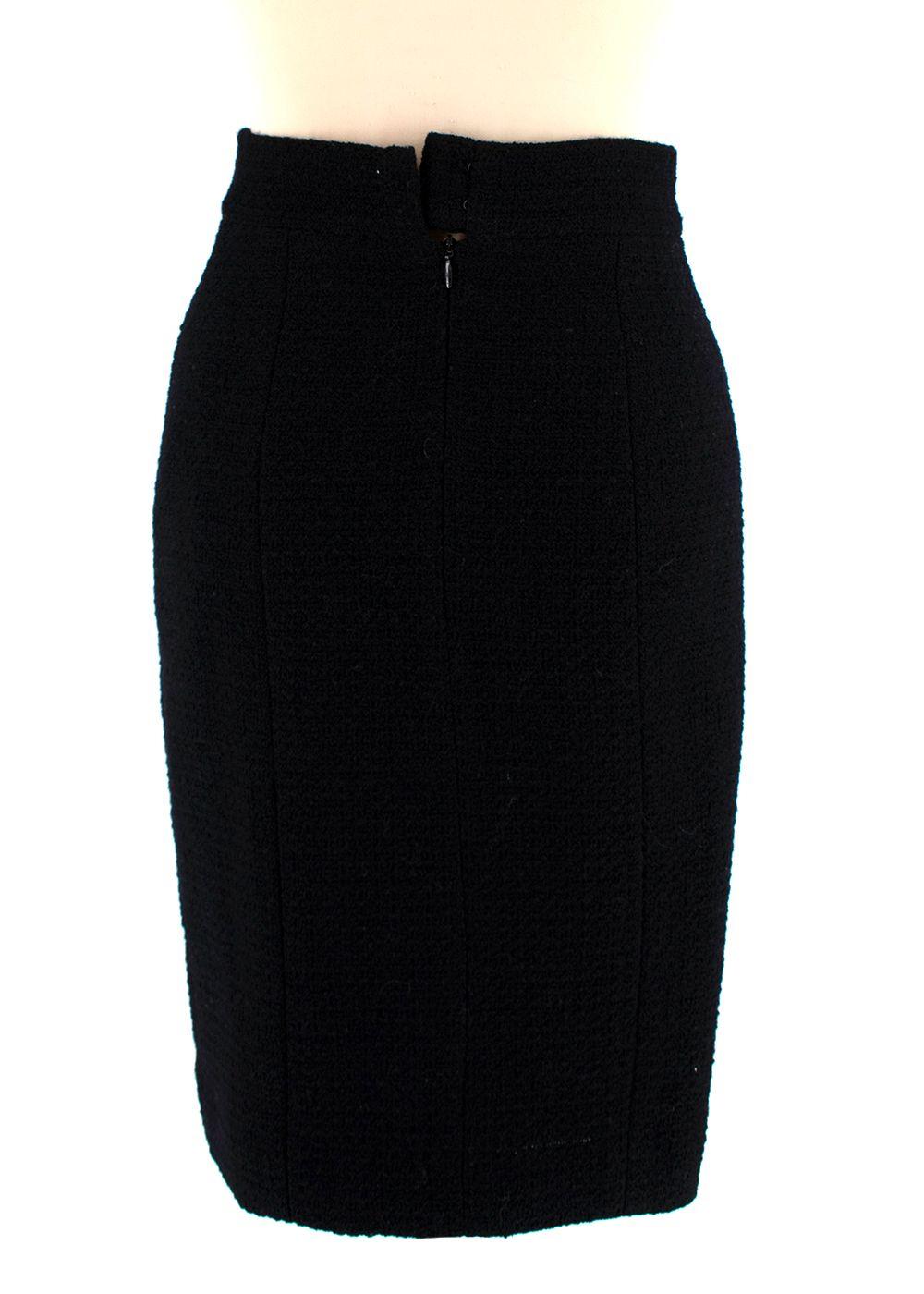 Black Tweed Pencil Skirt