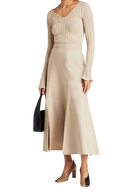 Caes Beige Midi Skirt