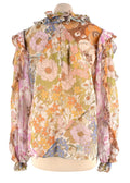 Zimmermann Floral Super Eight Ruffled Blouse