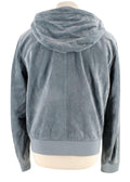 Louis Vuitton Bleu Gris Suede Bomber Jacket