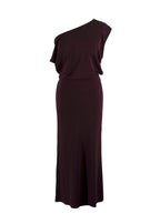 Iro Plum Pilar One-Shoulder Midi Dress with Back Cut-Out