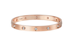 Cartier Rose Gold Bracelet 10 Diamonds size 17
