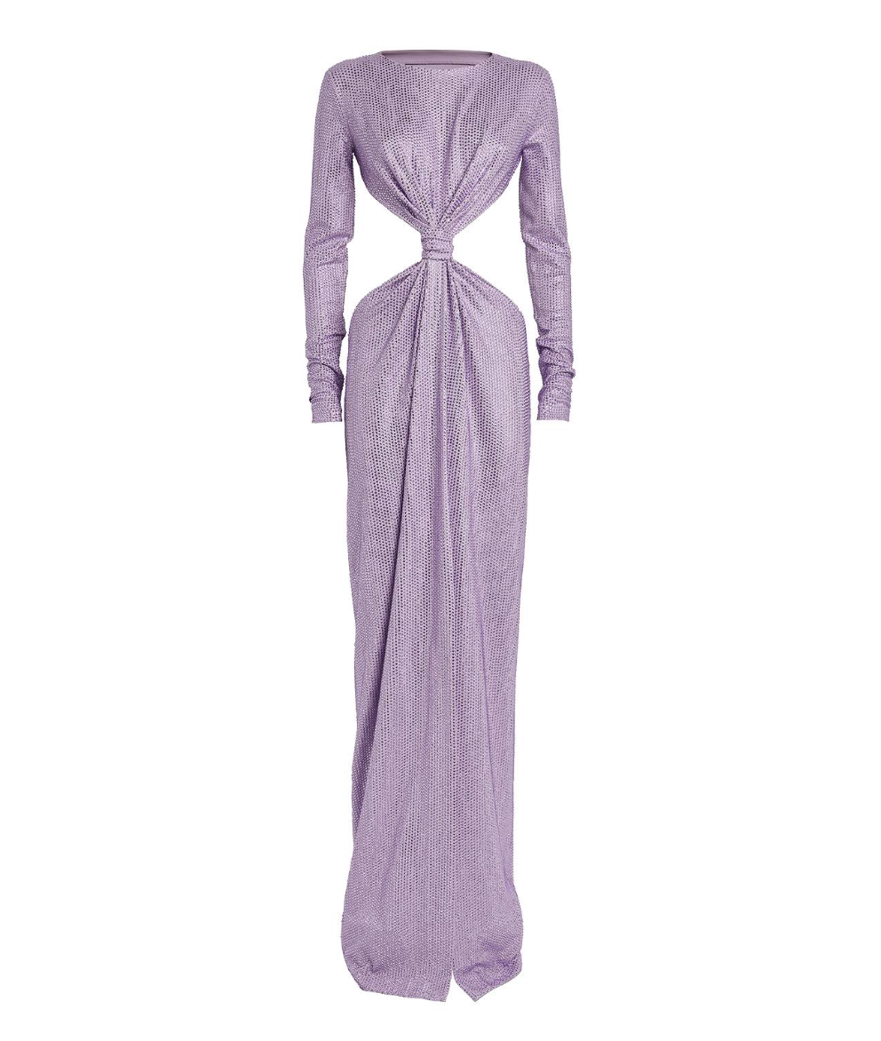 Area Crystal-Embellished Cutout Jersey Gown