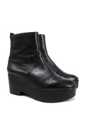 Robert Clergerie Black Leather Platform Ankle Boot