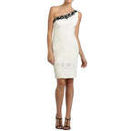 Marchesa Notte Ivory Silk One Shoulder Dress