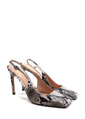 Gianvito Rossi Snake Skin Effect Square Toe Heels