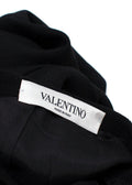 Valentino Beaded HeartBlack Wool  Flared Skort