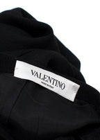Valentino Beaded HeartBlack Wool  Flared Skort