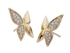 Kat Florence 18k Yellow Gold D Flawless Diamond Butterfly Earrings