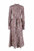 Zimmermann Leopard Print Silk Belted Midi Dress