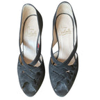 Christian Louboutin Black Suede Criss-Cross Sandals