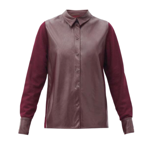 Roksanda burgundy faux leather Paden shirt