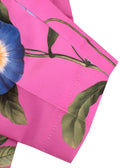 Oscar de la Renta Pink Floral-Print Faille Straight-Leg Trousers