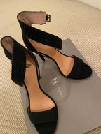 Halston Heritage Marley Embossed Black Sandals