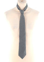 Hickey Freeman Green & Grey Houndstooth Tie