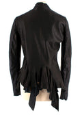 Rick Owens Black Asymmetric Leather Jacket