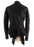 Rick Owens Black Asymmetric Leather Jacket