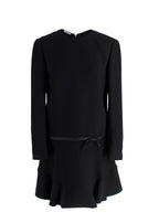 Miu Miu Black Long Sleeve Bow Detail Mini Dress