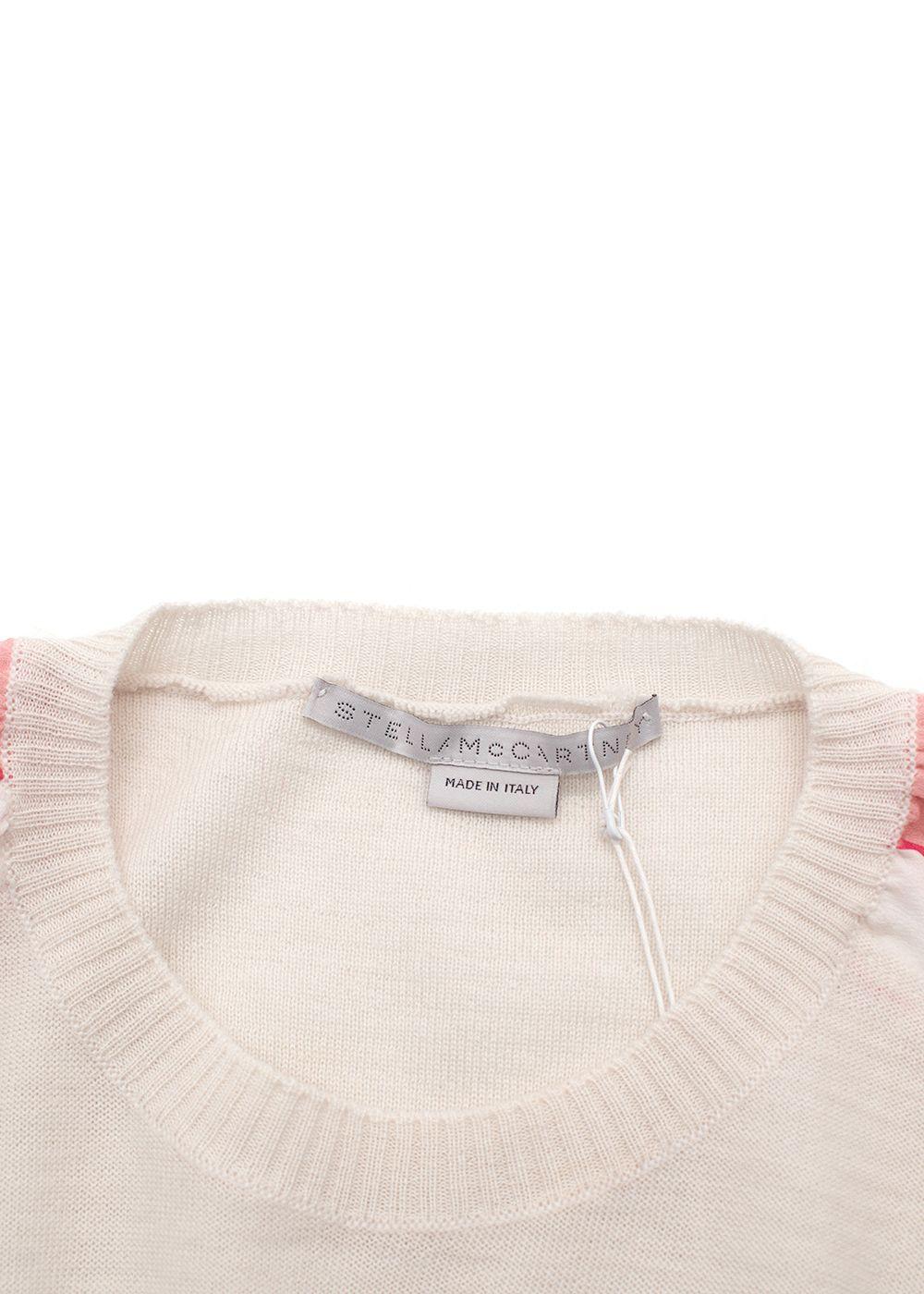 Stella McCartney Beige Contrast Sleeve Wool Sweater