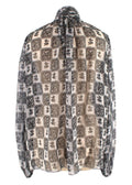 Dolce & Gabbana White and Black Sheer Silk Blouse