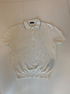Prada Cream Mesh Knit Polo Shirt
