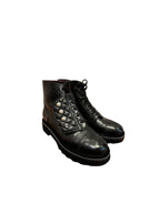 Black Glossy Leather Biker Boots