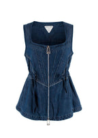 Drawstring Sleeveless Denim Top