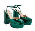 Gianvito Rossi Metallic Green Platform Sandals