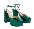Gianvito Rossi Metallic Green Platform Sandals
