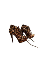 Leopard Print Pony Hair Heeled Booties