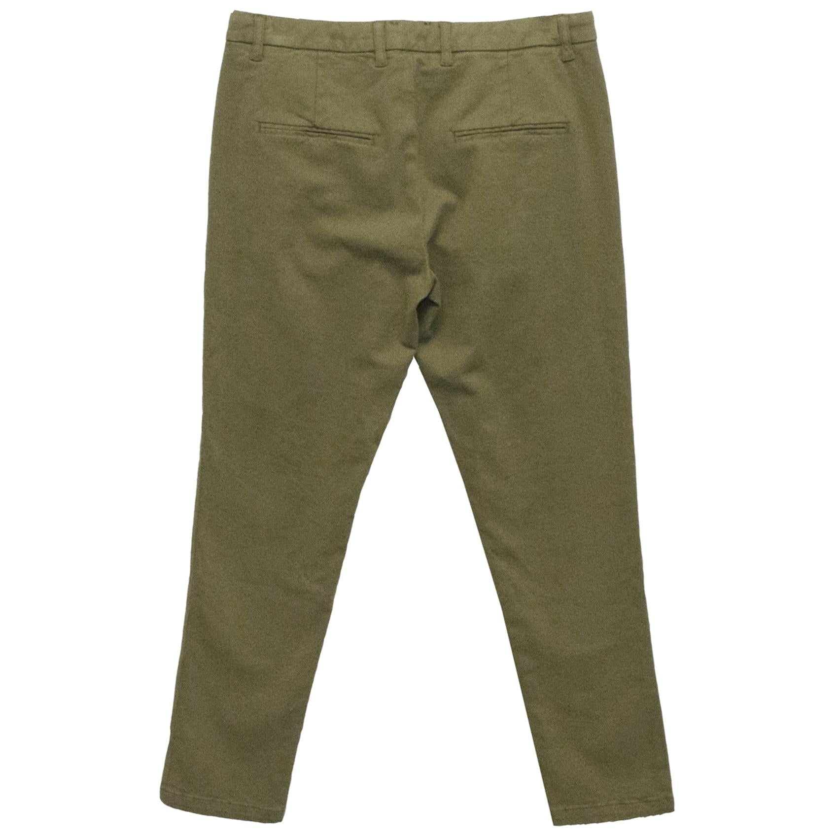 Lot78 Khaki Moss Green Chino Trousers