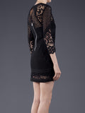 IRO black crochet rovea mini dress