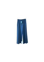 Navy wool crepe tailored trousers