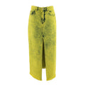 Marques Almeida Frayed Acid-Wash Denim Maxi Skirt