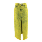 Marques Almeida Frayed Acid-Wash Denim Maxi Skirt