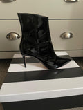 Aquazzura Black Patent Leather Heeled Ankle Boots