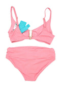Blush-pink ribbed Bel Air underwired bikini